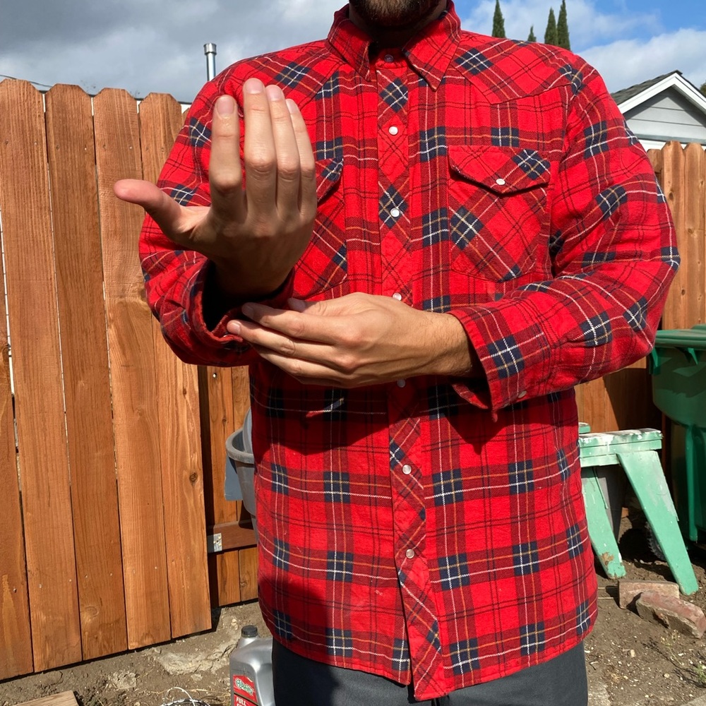 Wrangler Button Down, Plaid, Lined Jacket - image 4